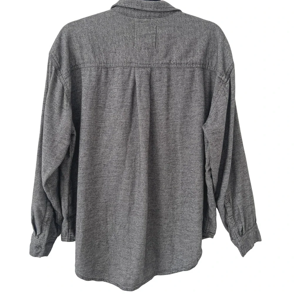 Aerie Sz XS Anytime Fave Twill Shirt Shacket Oversized 100%‎ Cotton Gray Cozy